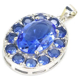 Pink Kunzite Tanzanite Aquamraine 925 Silver Pendant