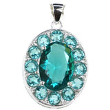 Pink Kunzite Tanzanite Aquamraine 925 Silver Pendant