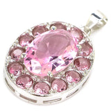 Pink Kunzite Tanzanite Aquamraine 925 Silver Pendant