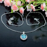 Moissanite Round CZ Women Wedding Silver Necklace Pendant