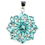Pink Tourmaline Peridot Aquamarine Tanzanite 925 Solid Sterling Silver Pendant