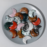 Healing Natural Quartz Moon Stone Ornaments 30x23mm