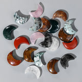 Healing Natural Quartz Moon Stone Ornaments 30x23mm