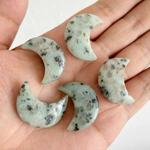 Healing Natural Quartz Moon Stone Ornaments 30x23mm