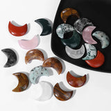 Healing Natural Quartz Moon Stone Ornaments 30x23mm