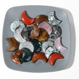 Healing Natural Quartz Moon Stone Ornaments 30x23mm
