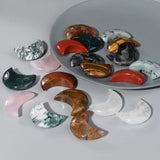 Healing Natural Quartz Moon Stone Ornaments 30x23mm
