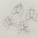 30x24mm 50pcs Gold/Rhodium Copper Pendant Leaf Charm Necklace Earrings DIY