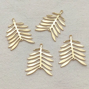 30x24mm 50pcs Gold/Rhodium Copper Pendant Leaf Charm Necklace Earrings DIY
