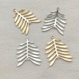 30x24mm 50pcs Gold/Rhodium Copper Pendant Leaf Charm Necklace Earrings DIY