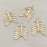 30x24mm 50pcs Gold/Rhodium Copper Pendant Leaf Charm Necklace Earrings DIY