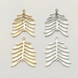 30x24mm 50pcs Gold/Rhodium Copper Pendant Leaf Charm Necklace Earrings DIY