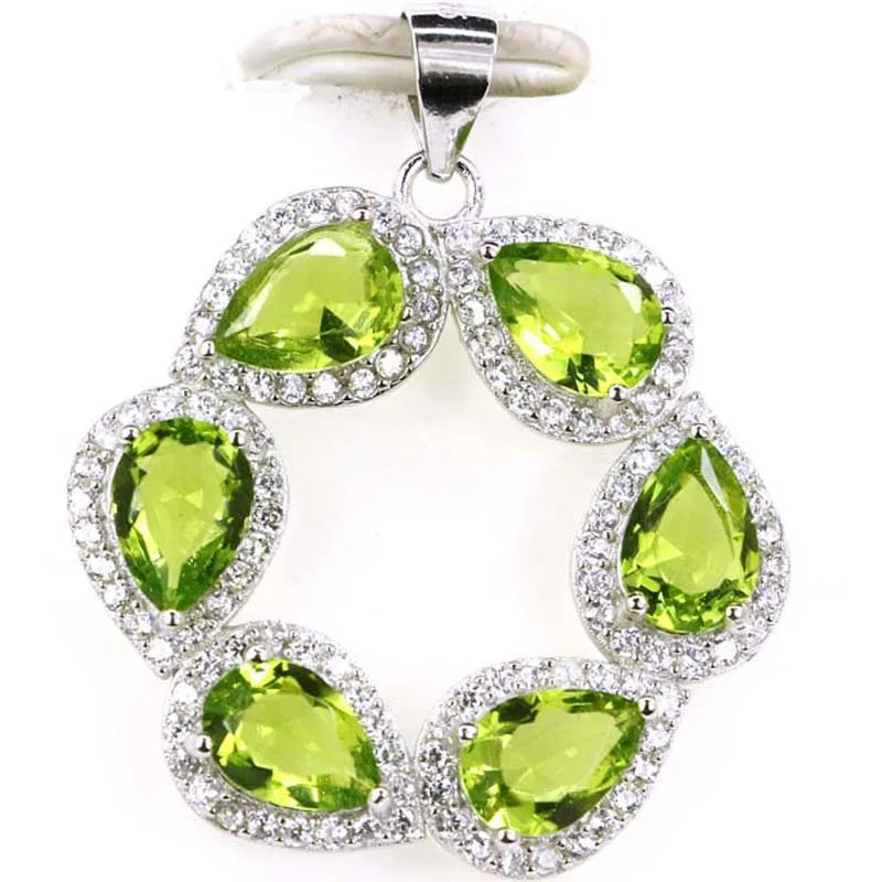 Infinity Wedding Real Sapphire Peridot Citrine Pendant