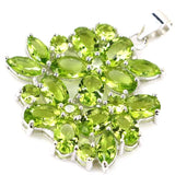 Flowers Pink Tourmaline Green Peridot Aquamarine Pendant