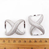 30x40mm Women's CZ-inlaid Pearl Bracelet Buckle