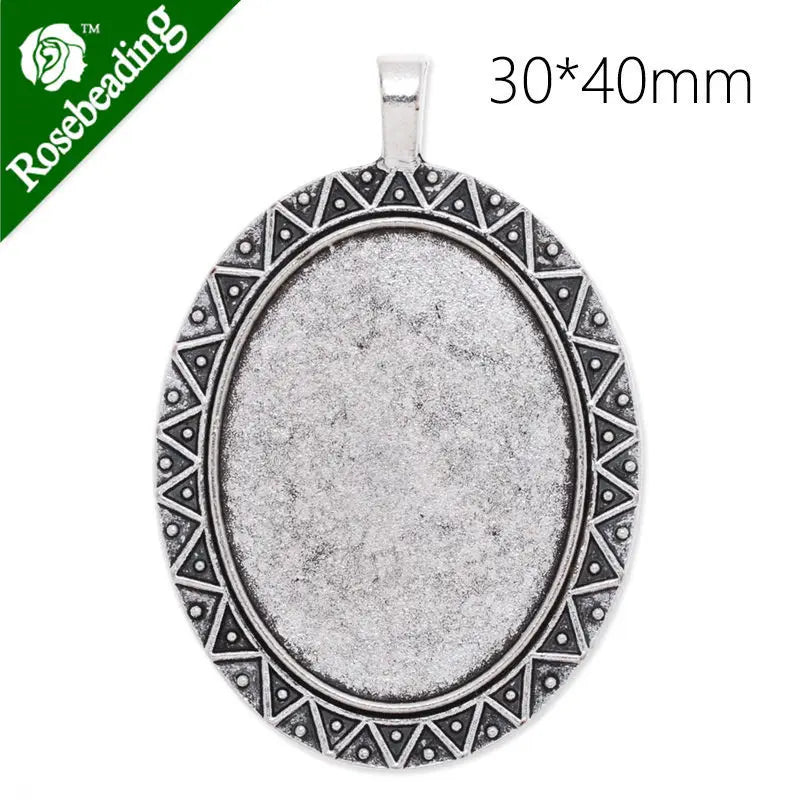 Oval Antique Silver Plated Pendant Tray 20pcs/lot
