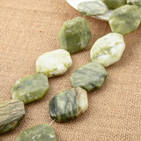 30x50mm Green Natural Stone Beads Strand 16''