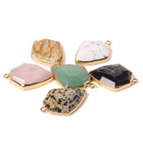Geometric Quartz Dalmation Stone Pendants 2PCS