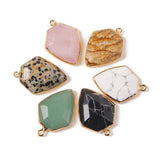 Natural Stone Pendant Faceted Quartz Aventurine Charms for Jewelry Making