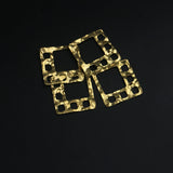 31.5mm Hollow Embossed Square Pendant Brass Jewelry Accessories