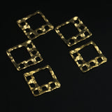 31.5mm Hollow Embossed Square Pendant Brass Jewelry Accessories