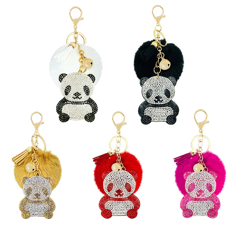 Animal Key Clasp with Pom Pom Hair Ball Unicorn Butterfly