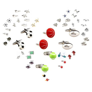 Sports Ball Cufflinks Baseball Tennis Football Soccer Basketball Golf Rugby Badm
