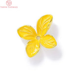 4PCS 20x21MM 24K Plated Brass Flower Bead Caps for DIY Jewelry