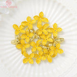 4PCS 20x21MM 24K Plated Brass Flower Bead Caps for DIY Jewelry