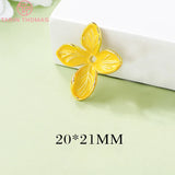 4PCS 20x21MM 24K Plated Brass Flower Bead Caps for DIY Jewelry