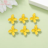 4PCS 20x21MM 24K Plated Brass Flower Bead Caps for DIY Jewelry