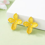 4PCS 20x21MM 24K Plated Brass Flower Bead Caps for DIY Jewelry