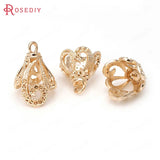 10PCS 23x15.5MM Champagne Brass Beads Caps