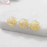 20PCS 11x4MM 24K Plated Brass Beads Caps Tassel Caps High Diy Jewelry Accessorie