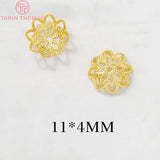 20PCS 11x4MM 24K Plated Brass Beads Caps Tassel Caps High Diy Jewelry Accessorie