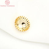 10PCS 15MM 24K Plated Brass Flower Beads Caps Diy Jewelry Findings