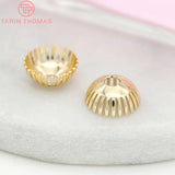 10PCS 15MM 24K Plated Brass Flower Beads Caps Diy Jewelry Findings