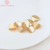 20PCS 10x10MM Hole 1MM 24K Brass Matte Bead Caps High Jewelry Making