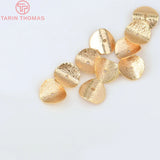 20PCS 10x10MM Hole 1MM 24K Brass Matte Bead Caps High Jewelry Making
