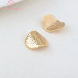 20PCS 10x10MM Hole 1MM 24K Brass Matte Bead Caps High Jewelry Making