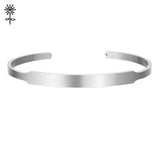 316 Stainless Steel Cuff Bangle Bracelet with Laser Engraving Logo