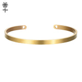 316 Stainless Steel Cuff Bangle Bracelet with Laser Engraving Logo