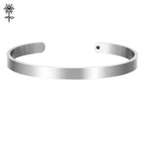 316 Stainless Steel Cuff Bangle Bracelet with Laser Engraving Logo