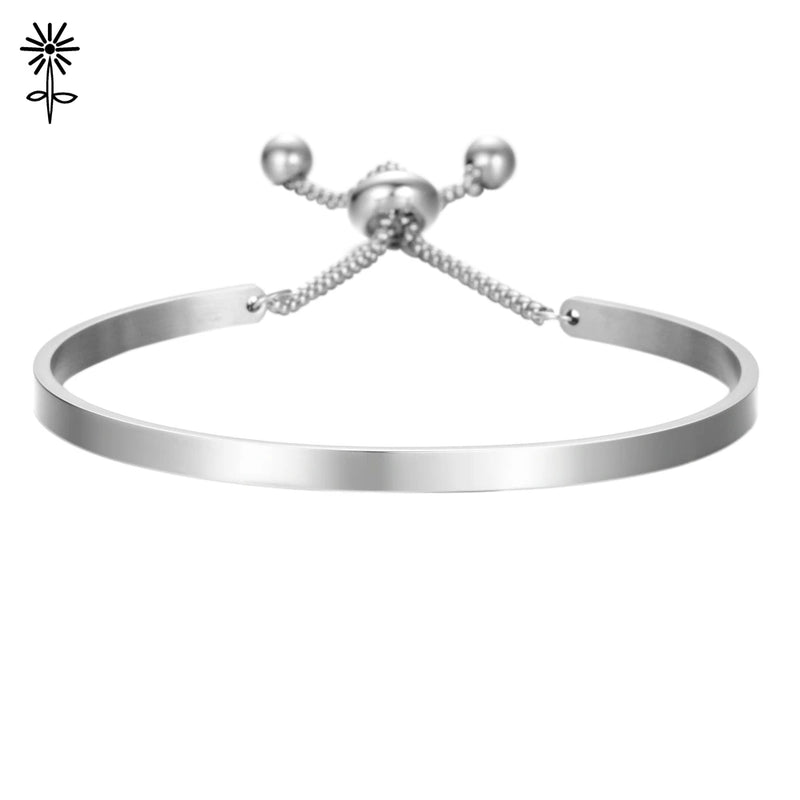 316 Stainless Steel Cuff Bangle Bracelet with Laser Engraving Logo