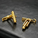 316 Stainless Steel Engraved Initials Cufflinks Men's Buttons Wedding