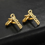 316 Stainless Steel Engraved Initials Cufflinks Men's Buttons Wedding
