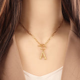 316 Stainless Steel Initial Letter Necklace for Women Choker Jewelry Gift