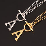 316 Stainless Steel Initial Letter Necklace for Women Choker Jewelry Gift