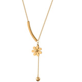 316 Stainless Daisy Necklace Women Tassel Clavicle Chain Jewelry