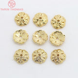 20PCS 8MM 24K Plated Brass Beads Caps DIY Jewelry Findings Accessories
